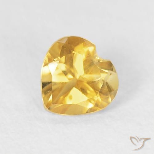 0.45ct 자연스러운 미디엄 골드 황수정, 마음, VVS-VS