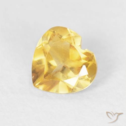 0.42ct 자연스러운 미디엄 골드 황수정, 마음, VVS-VS