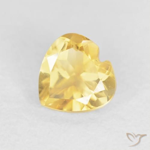 0.46ct 자연스러운 브라이트 골드 황수정, 마음, VVS-VS