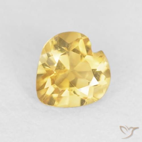 0.48ct 자연스러운 브라이트 골드 황수정, 마음, VVS-VS