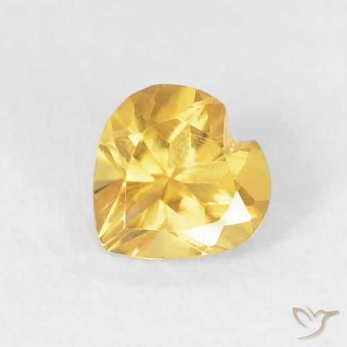 0.47ct 자연스러운 브라이트 골드 황수정, 마음, VVS-VS
