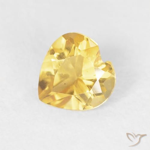 0.39ct 자연스러운 브라이트 골드 황수정, 마음, VVS-VS