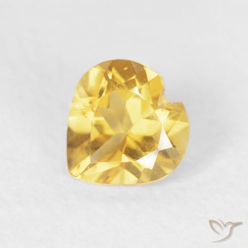 0.45ct 자연스러운 브라이트 골드 황수정, 마음, VVS-VS
