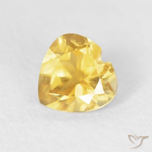 0.47ct 자연스러운 브라이트 골드 황수정, 마음, VVS-VS