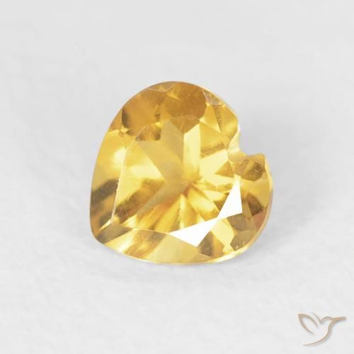 0.44ct 자연스러운 브라이트 골드 황수정, 마음, VVS-VS
