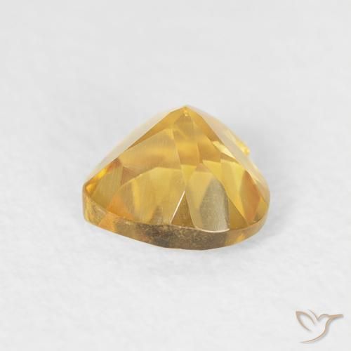 0.44캐럿 천연 브라이트 골드 황수정, 마음, VVS-VS