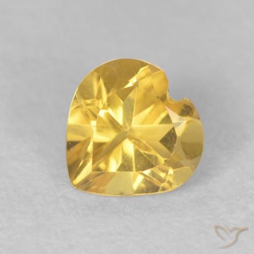 0.45ct 자연스러운 미디엄 골든 황수정, 마음, VVS-VS