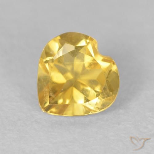 0.50ct 자연스러운 골든 오렌지 황수정, 마음, VS