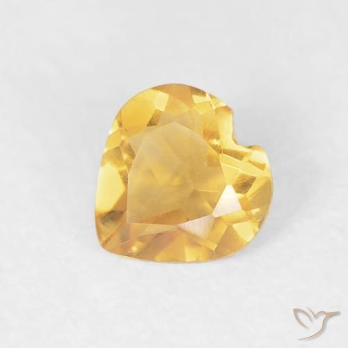 0.35ct 자연스러운 골든 오렌지 황수정, 마음, VVS