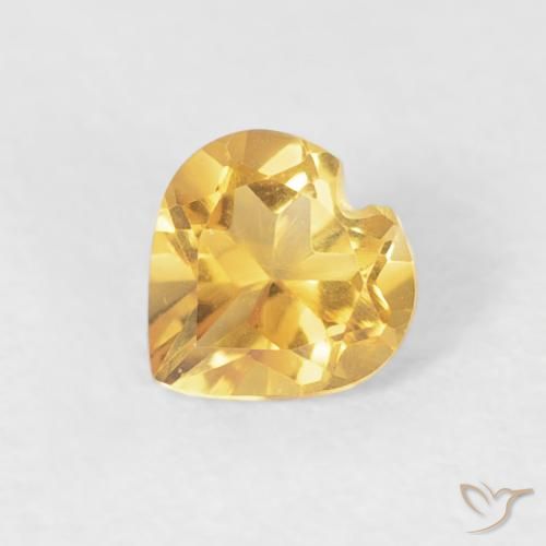 0.37ct 자연스러운 미디엄 골든 황수정, 마음, VVS-VS