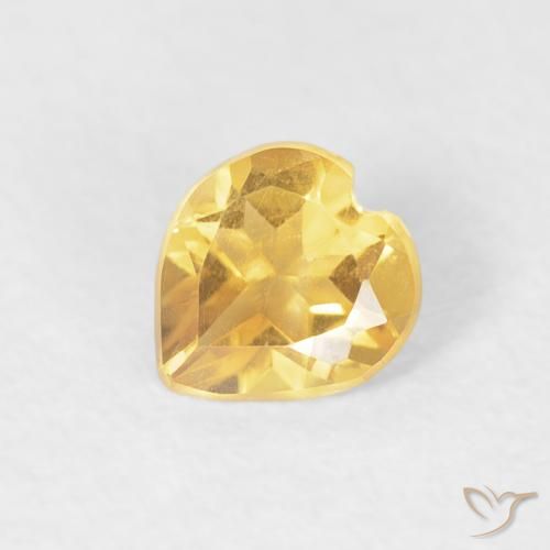 0.32ct 자연스러운 골든 오렌지 황수정, 마음, VVS