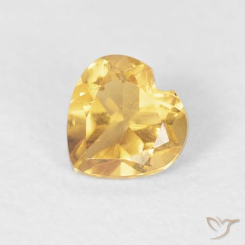 0.39ct 자연스러운 미디엄 골드 황수정, 마음, VVS