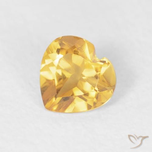 0.38ct 자연스러운 미디엄 골드 황수정, 마음, VVS
