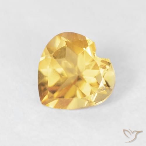 0.44ct 자연스러운 미디엄 골드 황수정, 마음, VVS