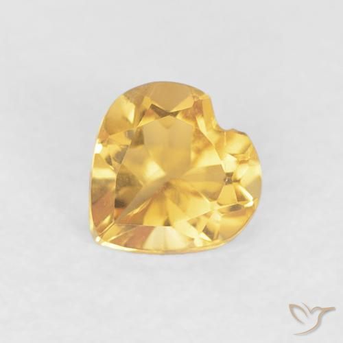 0.42ct 자연스러운 미디엄 골드 황수정, 마음, VVS