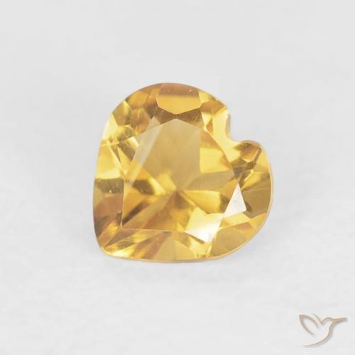 0.41ct 자연스러운 미디엄 골드 황수정, 마음, VVS