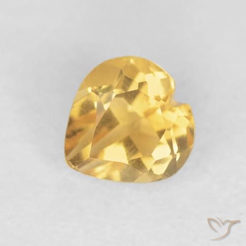 0.48ct 자연스러운 미디엄 골드 황수정, 마음, VVS