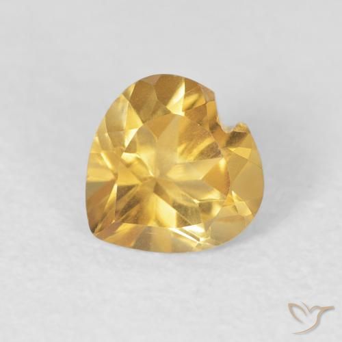 0.72ct 자연스러운 미디엄 골드 황수정, 마음, VVS