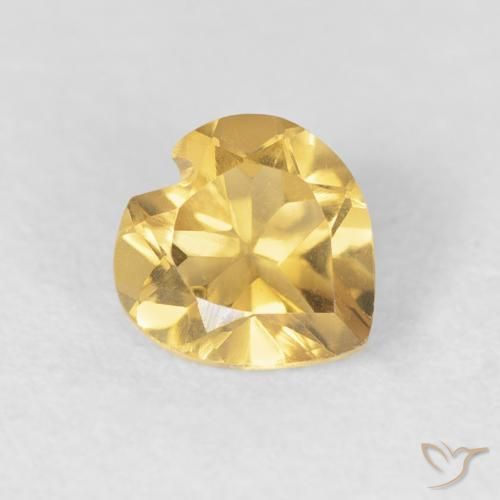 0.67ct 자연스러운 딥 골드 황수정, 마음, VVS