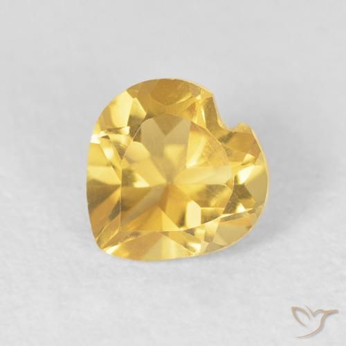 0.81ct 자연스러운 브라이트 골드 황수정, 마음, VVS