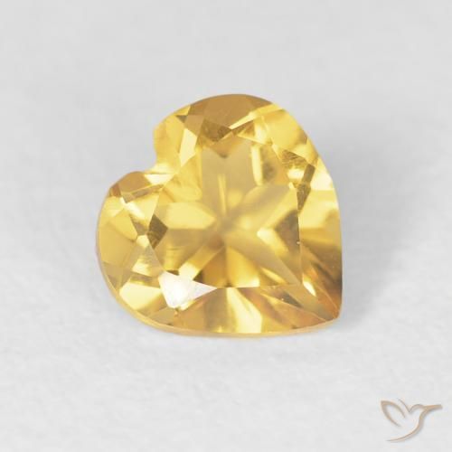 0.66ct 자연스러운 골든 오렌지 황수정, 마음, VVS