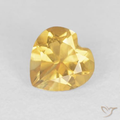 0.73ct 자연스러운 미디엄 골드 황수정, 마음, VVS
