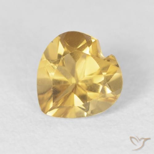 0.71ct 자연스러운 미디엄 골드 황수정, 마음, VVS
