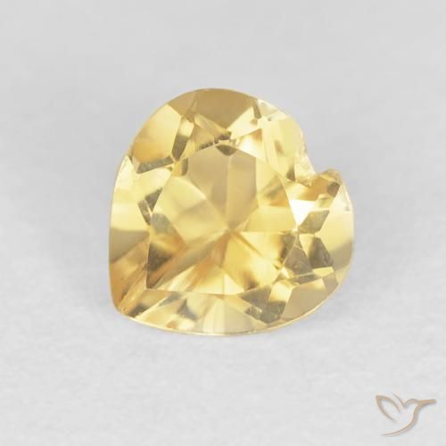 0.75ct 자연스러운 미디엄 골드 황수정, 마음, VVS