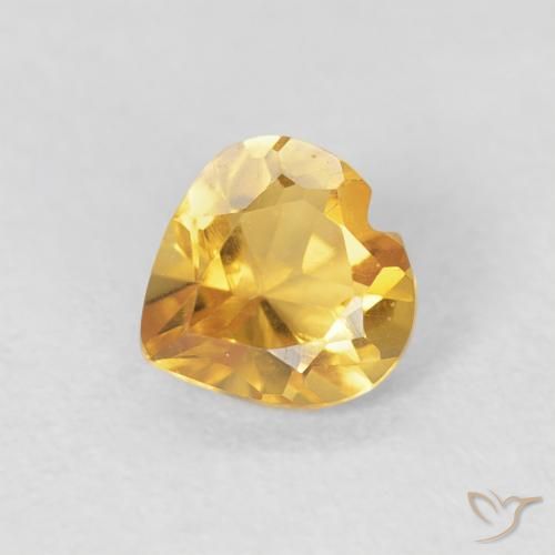 0.42ct 자연스러운 미디엄 골드 황수정, 마음, VVS