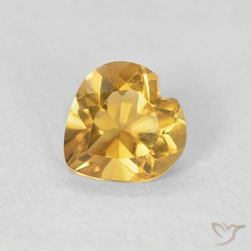 0.42ct 자연스러운 딥 골드 황수정, 마음, VVS