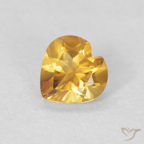 0.38ct 자연스러운 골든 오렌지 황수정, 마음, VVS