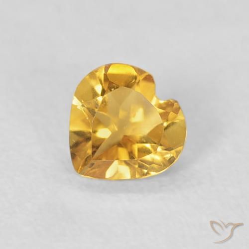 0.36ct 자연스러운 브라이트 골드 황수정, 마음, VVS