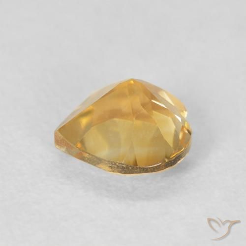 0.72캐럿 천연 Medium Light-Golden 황수정, 마음, VVS-VS