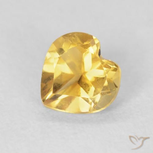 0.72ct 자연스러운 딥 골드 황수정, 마음, VVS-VS