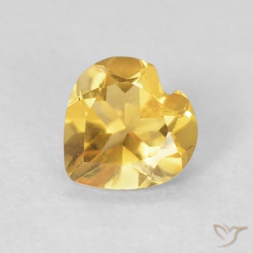 0.67ct 자연스러운 브라이트 골드 황수정, 마음, VVS-VS