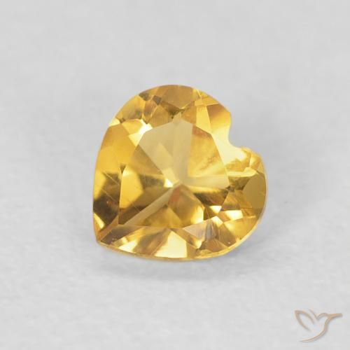 0.35ct 자연스러운 미디엄 골드 황수정, 마음, VVS-VS