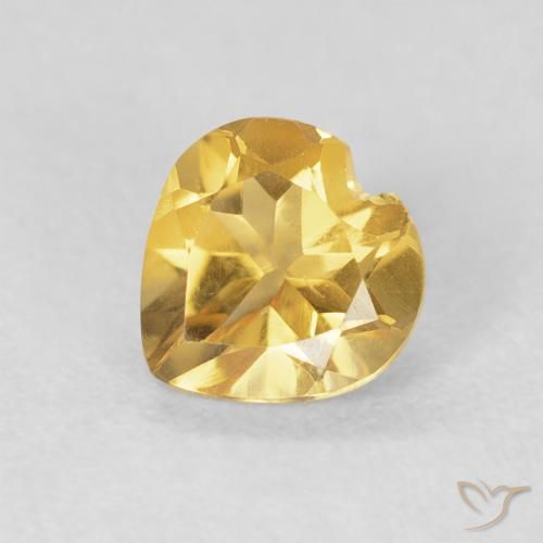 0.69ct 자연스러운 골든 황수정, 마음, VVS-VS