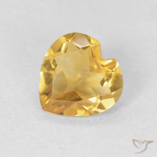0.62ct 자연스러운 딥 골드 황수정, 마음, VVS-VS