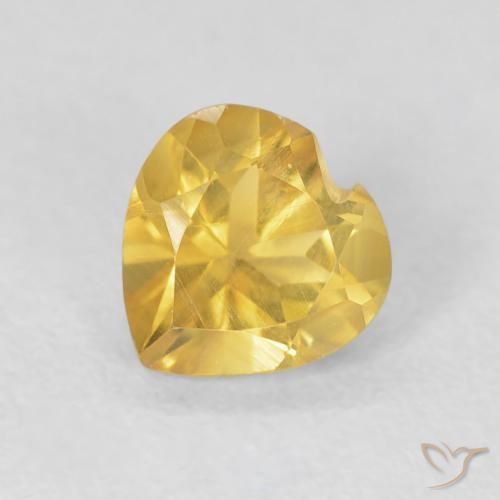 0.75ct 자연스러운 딥 골드 황수정, 마음, VVS-VS
