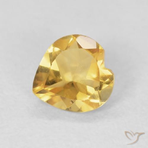 0.64ct 자연스러운 Medium Light-Golden 황수정, 마음, VVS-VS