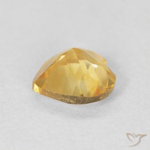 0.64캐럿 천연 Medium Light-Golden 황수정, 마음, VVS-VS