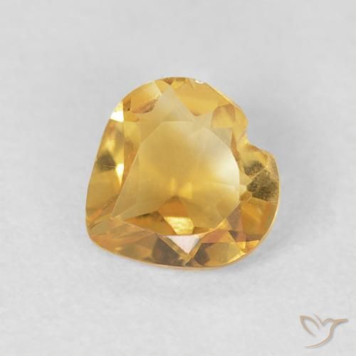 0.66ct 자연스러운 골든 오렌지 황수정, 마음, VVS-VS