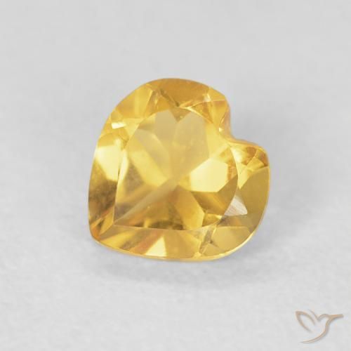 0.61ct 자연스러운 미디엄 골드 황수정, 마음, VVS-VS