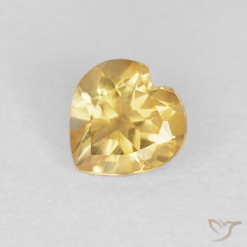 0.48ct 자연스러운 골든 오렌지 황수정, 마음, VVS