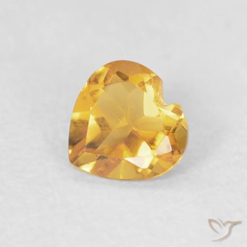 0.39ct 자연스러운 브라이트 골드 황수정, 마음, VVS-VS