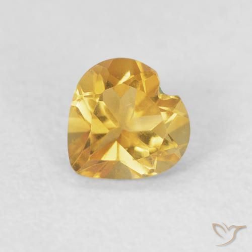 0.44ct 자연스러운 브라이트 골드 황수정, 마음, VVS-VS
