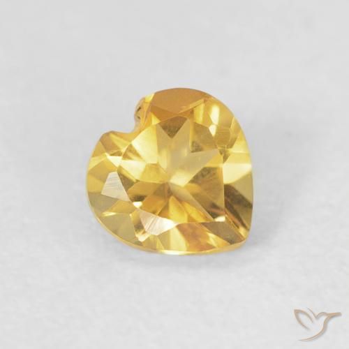 0.38ct 자연스러운 브라이트 골드 황수정, 마음, VVS-VS