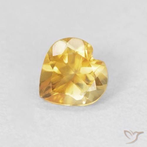 0.38ct 자연스러운 미디엄 골든 황수정, 마음, VVS-VS