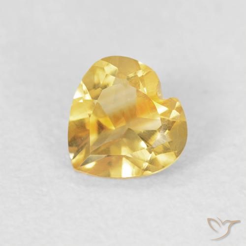 0.42ct 자연스러운 골든 오렌지 황수정, 마음, VVS-VS