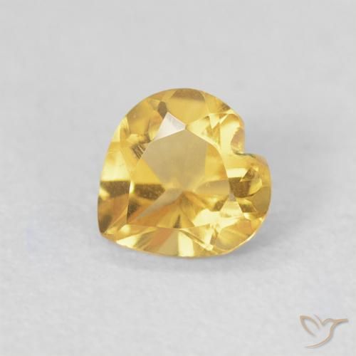 0.42ct 자연스러운 골든 오렌지 황수정, 마음, VVS-VS